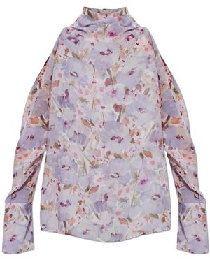 Balmain Silk Top - Purple