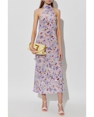 Balmain Silk Dress With Floral Motif - Multicolor