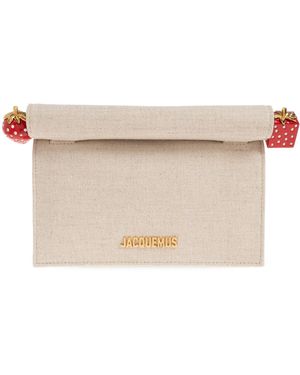 Jacquemus Clutch 'Le Petite Pochette Rond Carre' - Natural