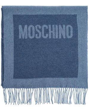 Moschino Scarf With Logo - Blue