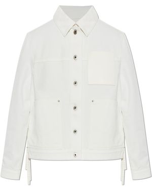 Loewe Denim Jacket With Side Slit - White