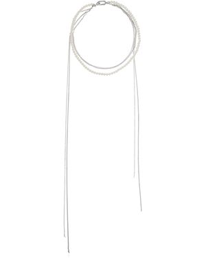 AllSaints Necklace With Glass Pearls - White