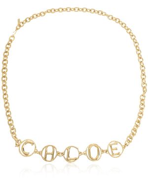 Chloé Brass Belt With Logo - White