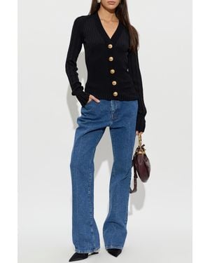Balmain V-Neck Cardigan - Blue