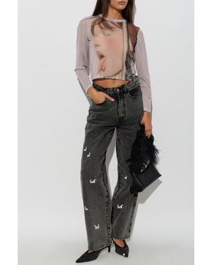 Carne Bollente Transparent Top With Print - Gray