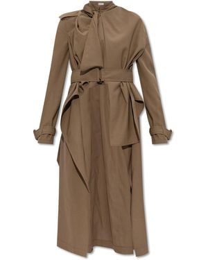 Burberry Asymmetric Trench Coat - Natural