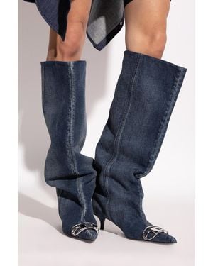 DIESEL Denim Boots 'D-Venus Kb Slouchy' - Blue