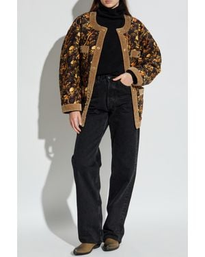R13 Jacket With Floral Motif - Black