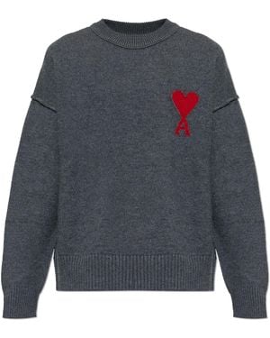 Ami Paris Wool Jumper - Grey