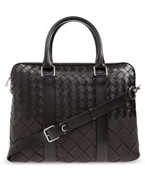 Bottega Veneta Leather Document Bag - Brown