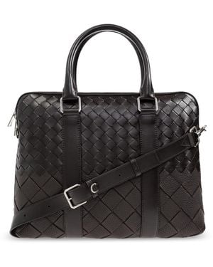 Bottega Veneta Leather Document Bag - Brown
