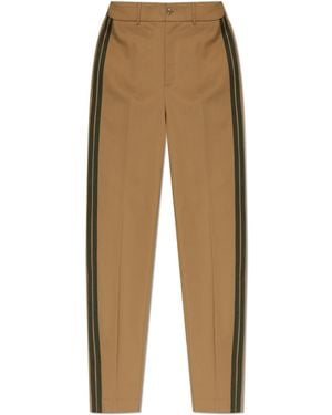 Moncler Trousers With Side Stripes - Natural