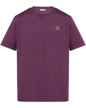 Moncler T-Shirt With Logo - Purple