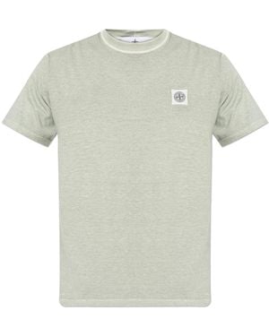 Stone Island T-Shirt With Logo Patch - Green