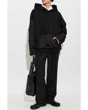 Balmain Oversized Sweatshirt Made Of Combined Materials - Black