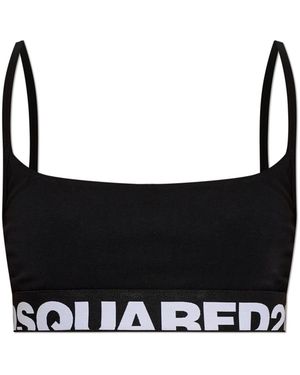 DSquared² Lingerie Top With Logo - Black
