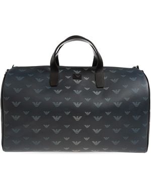 Emporio Armani Carry-On Bag With Monogram - Black