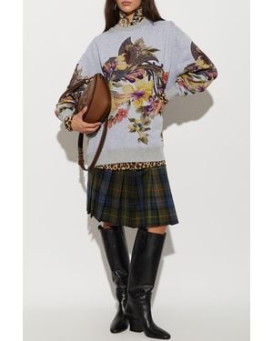 Etro Sweatshirt With Colorful Print - Gray