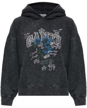 Ganni Sweatshirt With Colourful Print - Black