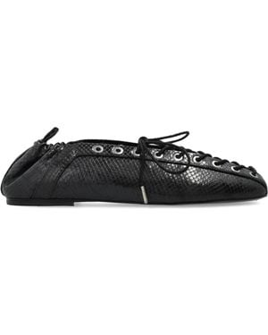 Ganni Ballet Flats With Ties - Black