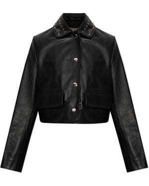 Marni Leather Jacket With Collar - Black