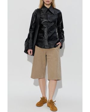 Ami Paris Loose-Fit Denim Shorts - Brown