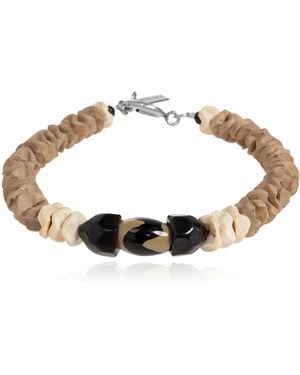 Isabel Marant Bracelet With Wooden Beads - Brown