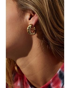 Balenciaga Hoop Earrings - Brown