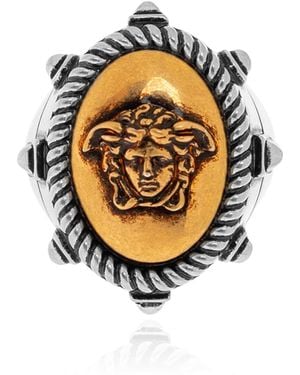 Versace Ring With Medusa Head - Metallic