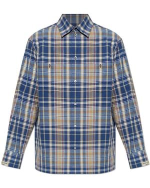 Golden Goose Shirt With A Check Pattern - Blue