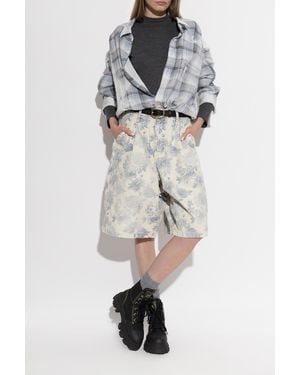 R13 Cotton Checked Shirt - Gray