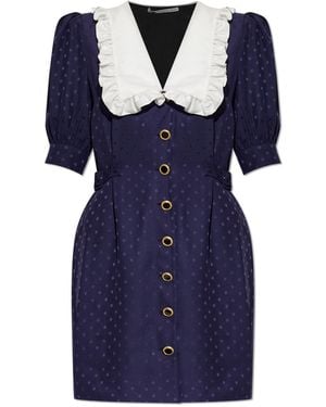 Alessandra Rich Star Print Dress - Blue