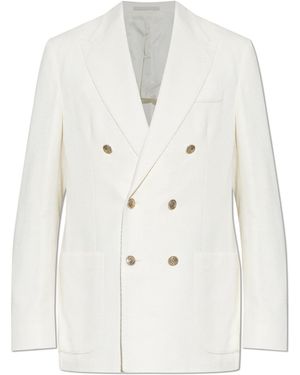 Eleventy Double-Breasted Blazer - White