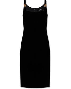 Versace Velvet Dress With Straps - Black