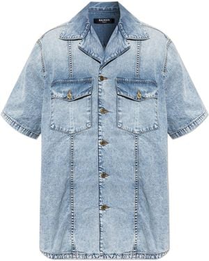 Balmain T-Shirt With Print - Blue
