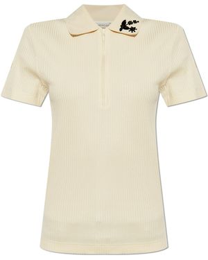 Moncler Polo With Applications - Natural