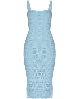 Dolce & Gabbana Crochet Dress With Straps - Blue