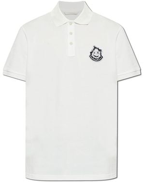 Moncler Polo With Logo Patch - White