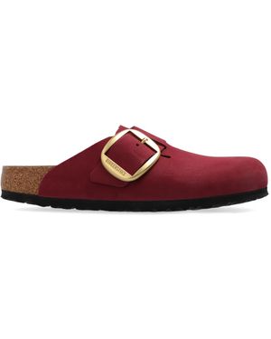 Birkenstock 'Boston Big Buckle' Slides - Red