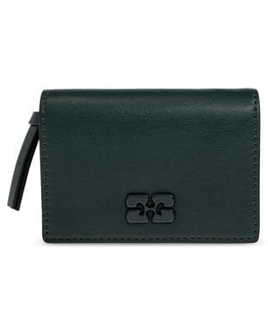 Ganni Wallet With Logo - Green