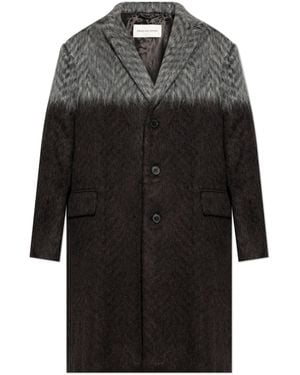Dries Van Noten Coat With Mohair Finish - Black