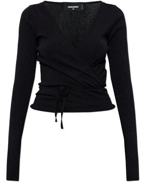 DSquared² Cardigan With Lurex Thread - Black