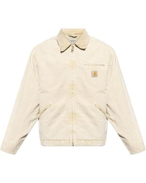 Carhartt Jacket With Logo Patch, - Natural