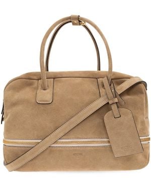 Moschino Suede Handbag - Natural