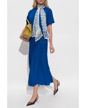 Ferragamo Dress With Draping - Blue