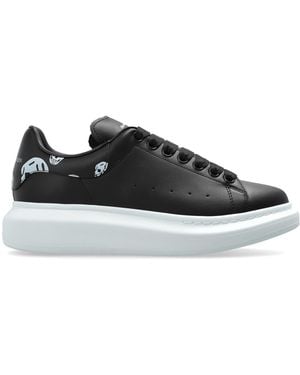 McQueen Leather Sports Shoes With Logo - Black