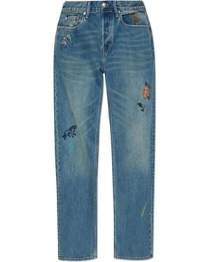 Paul Smith Straight-Leg Jeans With Patches - Blue