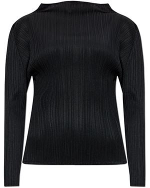 Pleats Please Issey Miyake Pleated Top, - Black