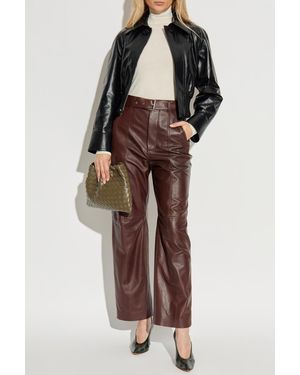 Bottega Veneta Leather Pants - Brown