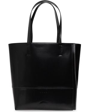 Marni Leather North/South Bag - Black